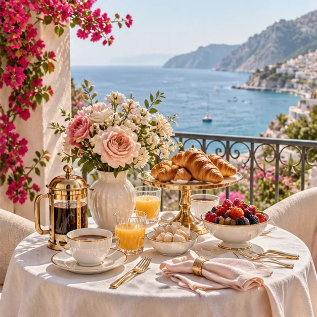 Café da Manhã com Vista de Cartão-Postal